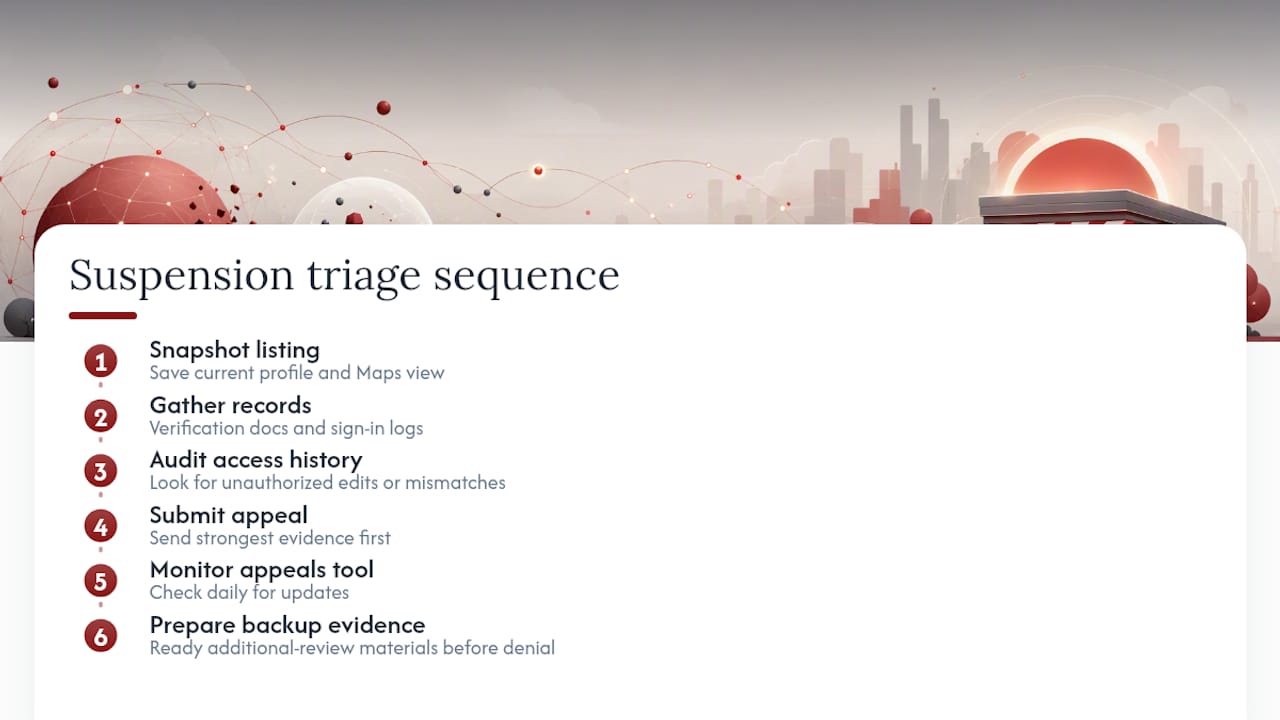 Google Business Profile suspension triage sequence